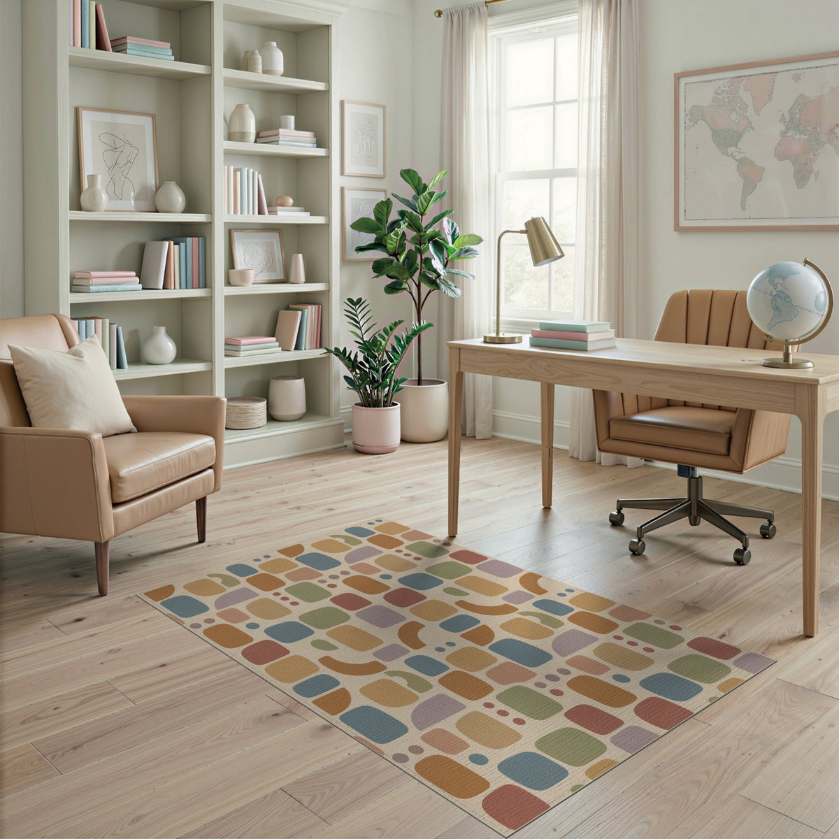 Brown and Tan Geometric Modern Brown Tan Geometric Area Rug