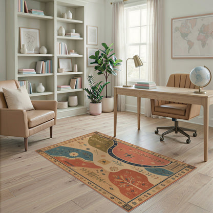 Vintage Floral Abstract Area Rug