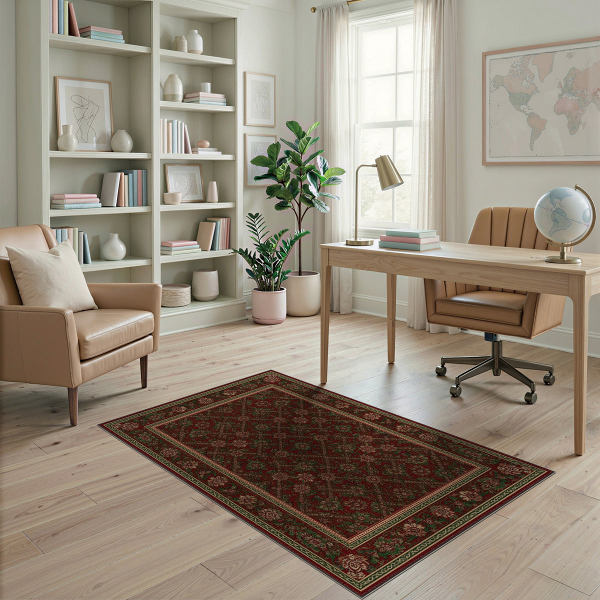 Red Traditional Persian Floral No. 11 Area Rug