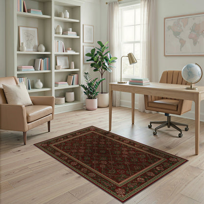 Red Traditional Persian Floral No. 11 Area Rug