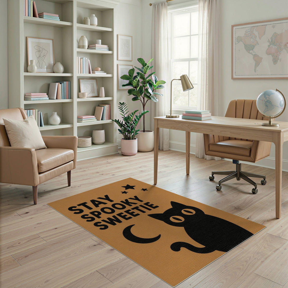 Stay Spooky Sweetie Black Cat Area Rug