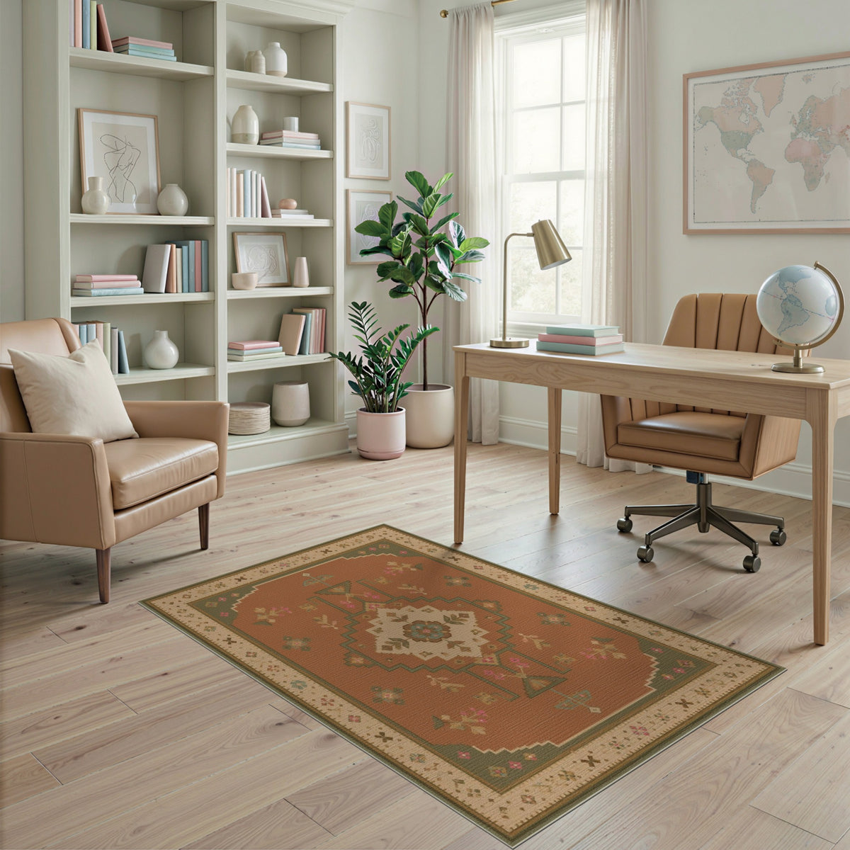 Orange Heritage Tribal Medallion Rug