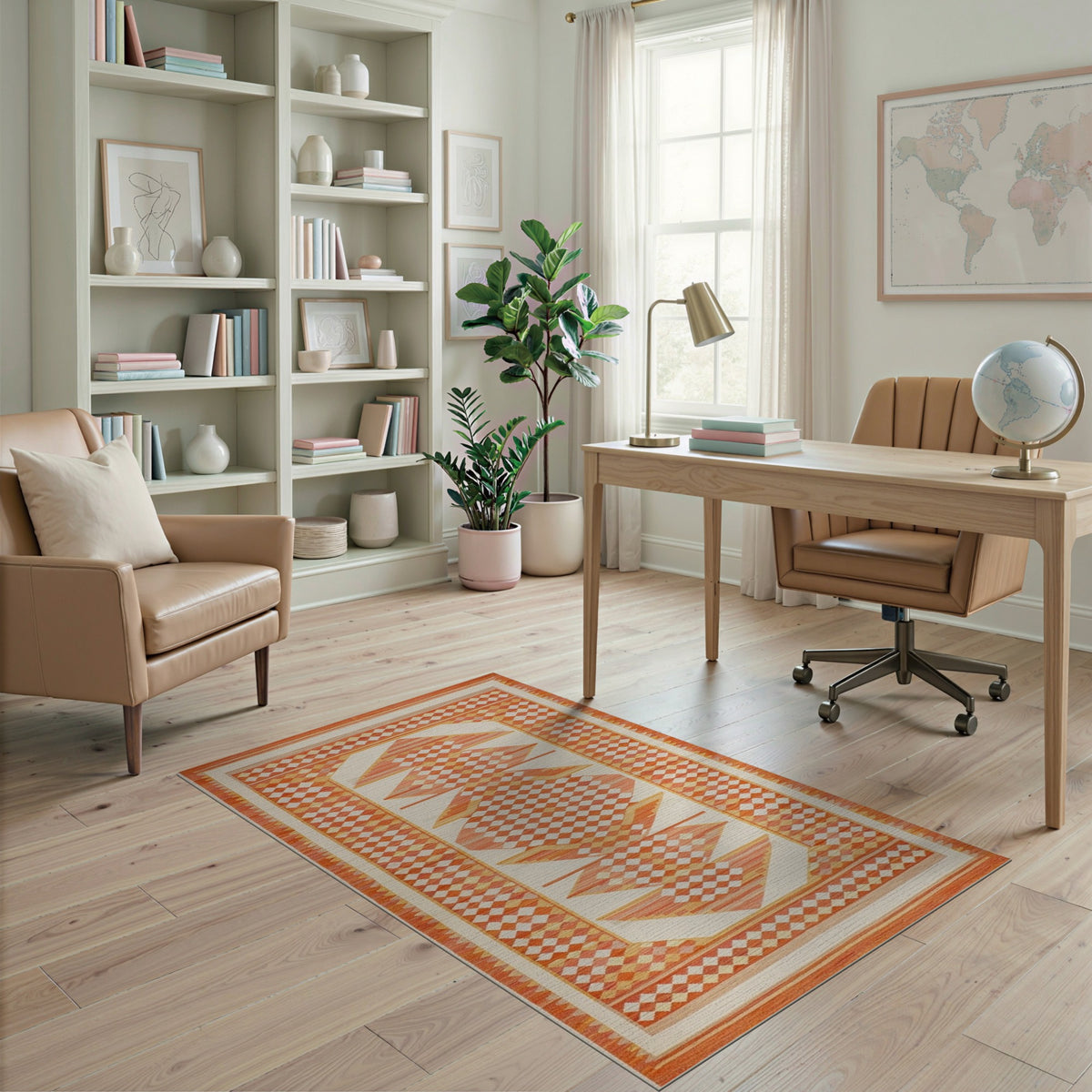 Orange Diamond Orange Geometric Diamond Area Rug