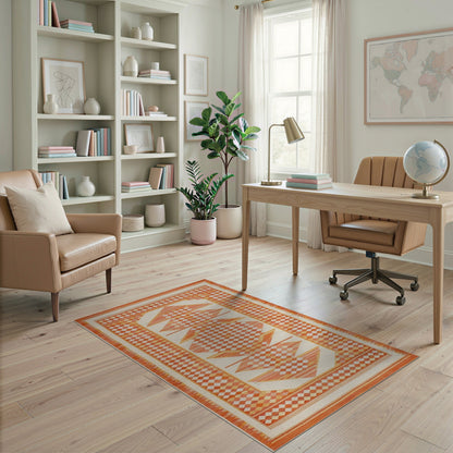 Orange Diamond Orange Geometric Diamond Area Rug