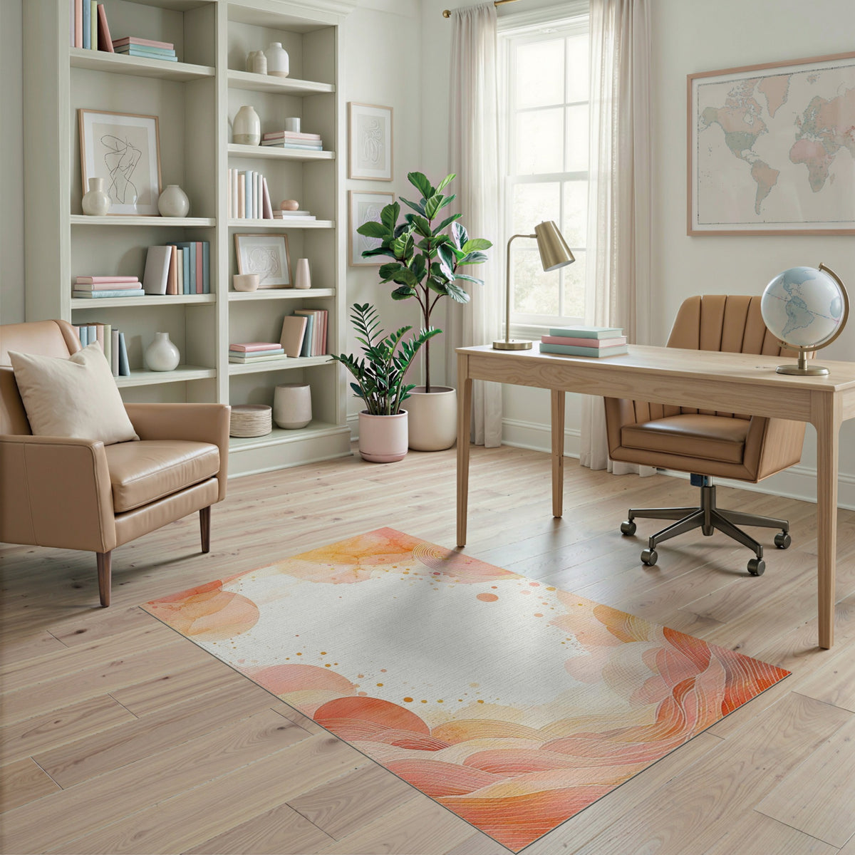 Orange Abstract Area Abstract Orange Wave Area Rug