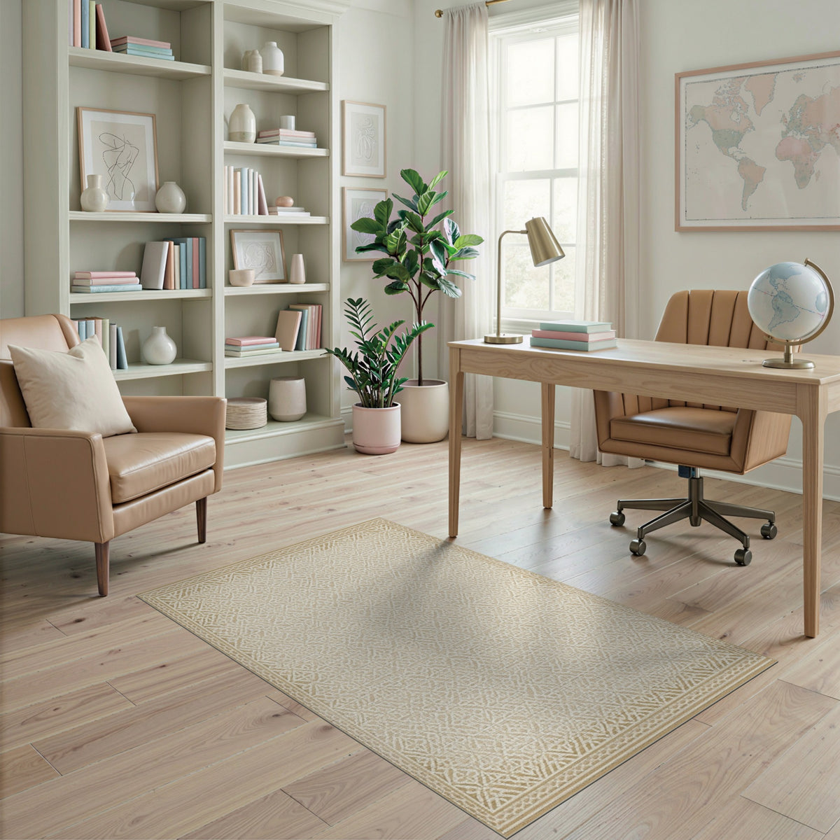 Beige Traditional Persian Beige and Neutral Area Rug