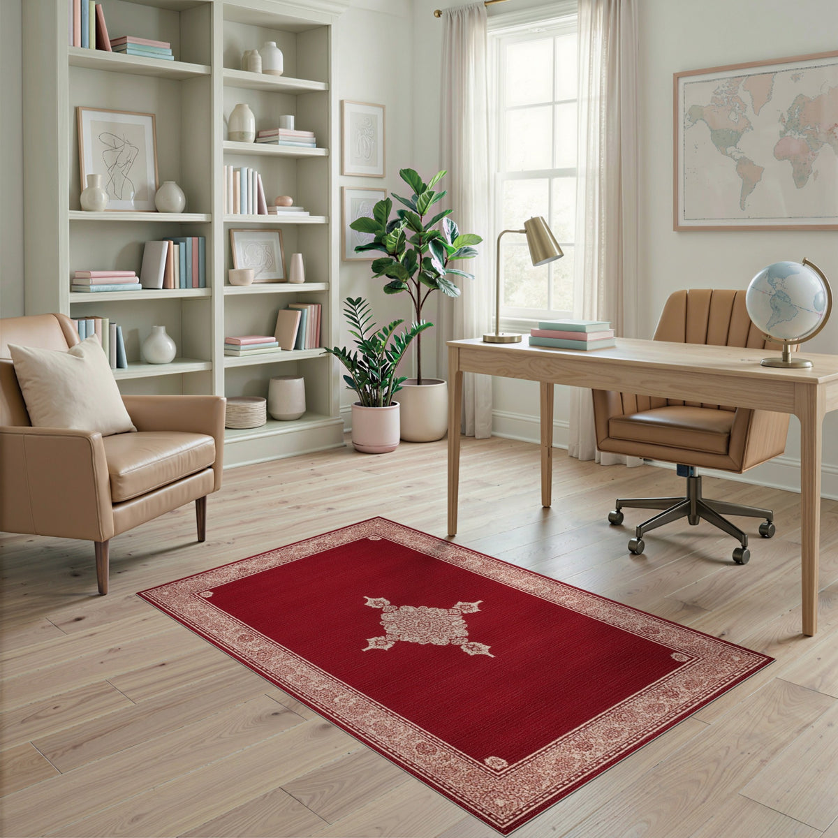 Red Persian Medallion Area Rug