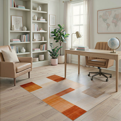 Orange Geometric Area Rug
