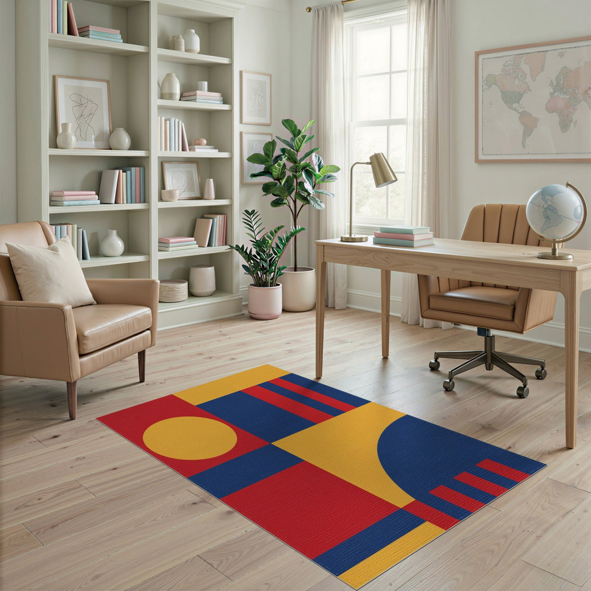 Bold Geometric Multi-Color Area Rug