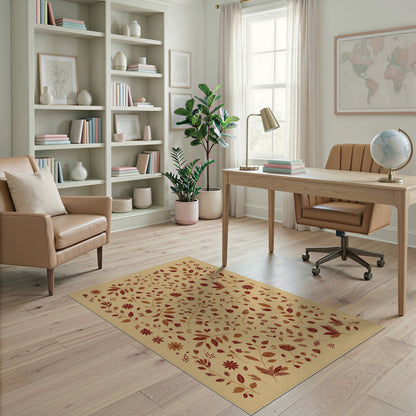 Vintage Floral Beige Area Rug