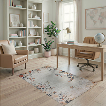 Vintage Floral Beige No. 18 Area Rug