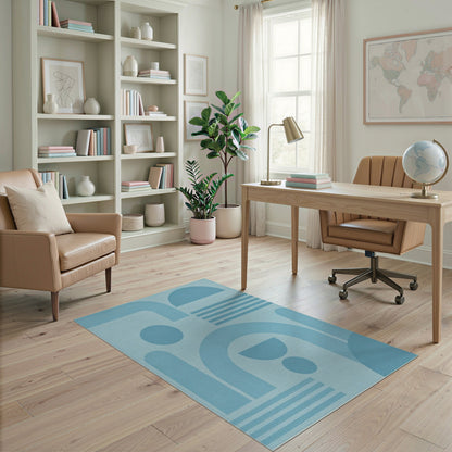 Geometric Modern Blue Geometric Area Rug