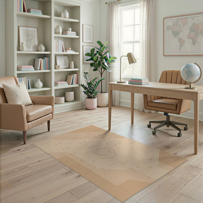 Beige Geometric Circle Geometric Modern Area Rug