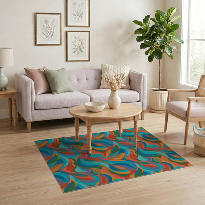 Vibrant Multi-Color Wave Area Rug