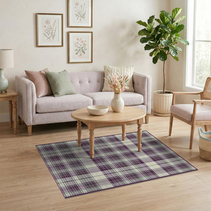Geometric Modern Plaid Purple Plaid Geometric Area Rug