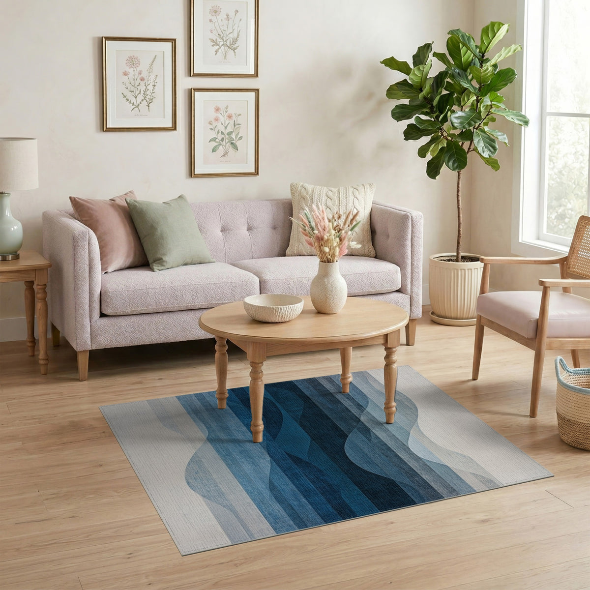 Blue Wave Abstract No. 13 Area Rug