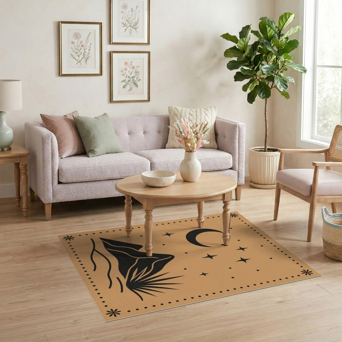 Southwestern Crescent Moon Area Rug