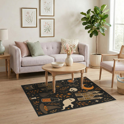 Spooky Halloween Cartoon Kids Area Rug