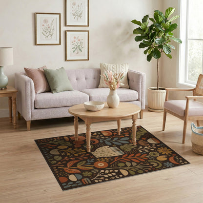 Boho Chic Multi-Color Floral Area Rug