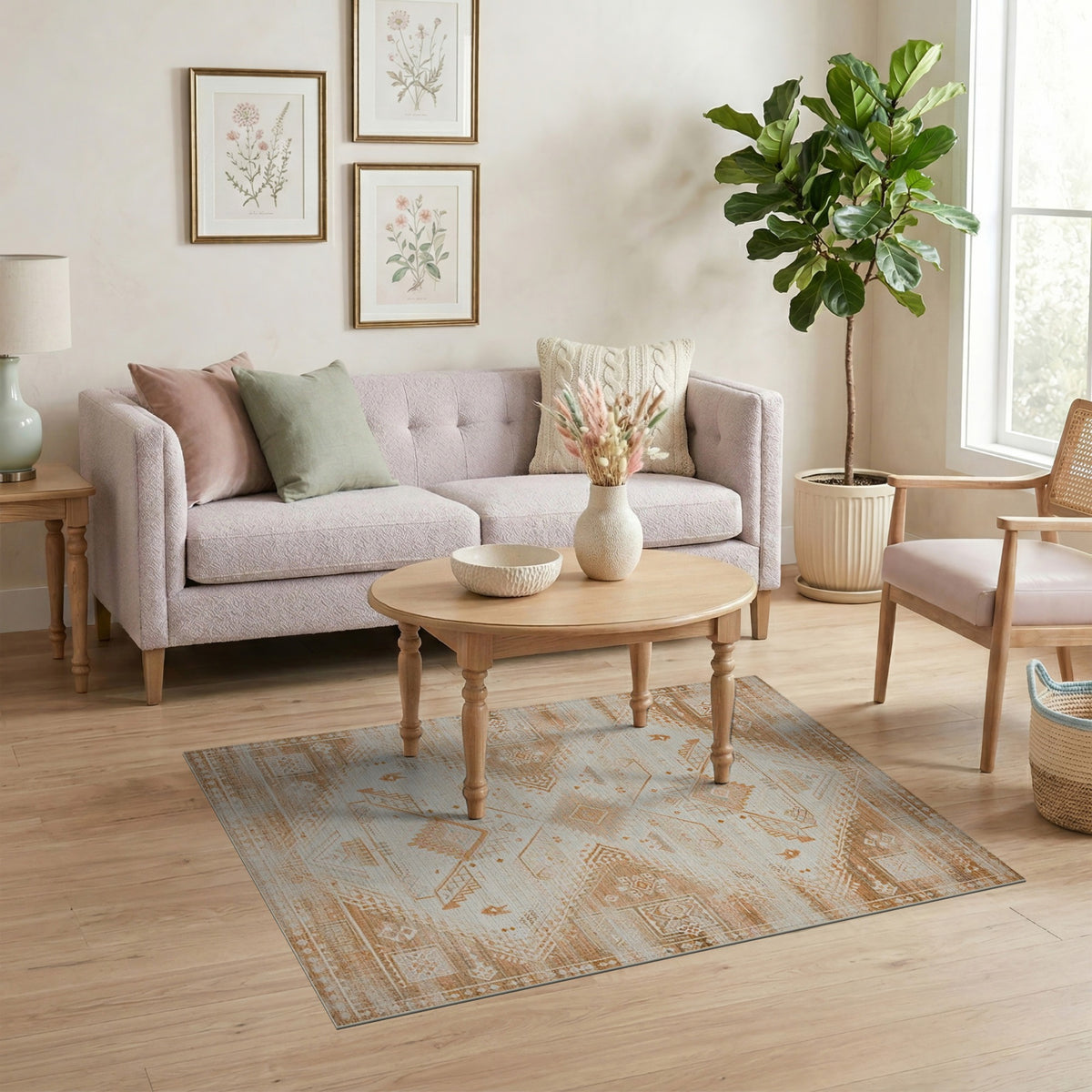 Brown Tan Heritage Tribal No. 10 Area Rug
