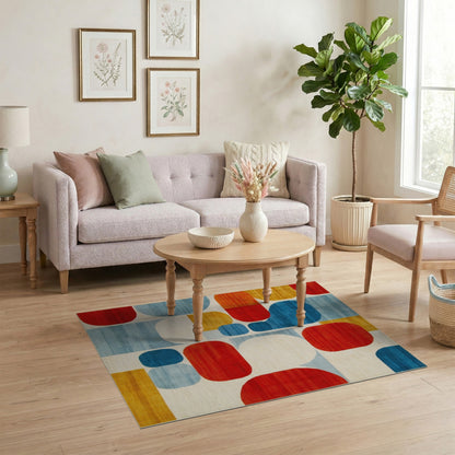 Bold Geometric Multi-Color Area Rug