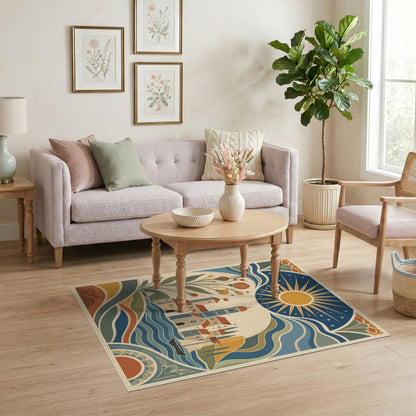 Coastal Village Sunburst Area Rug