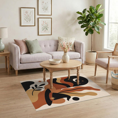 Abstract Witch Hat Moon Area Rug