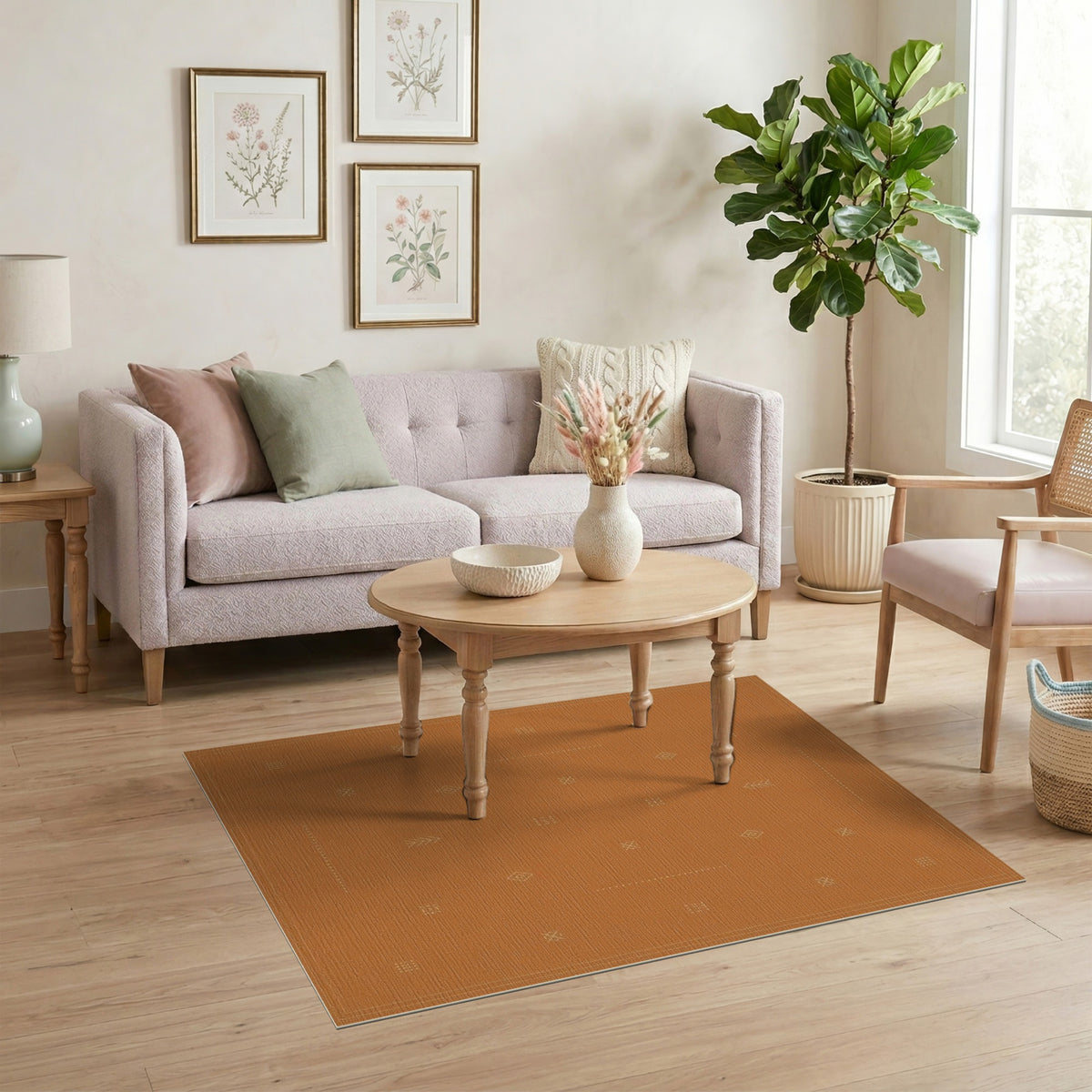 Southwestern Terracotta Geometric Area Rug