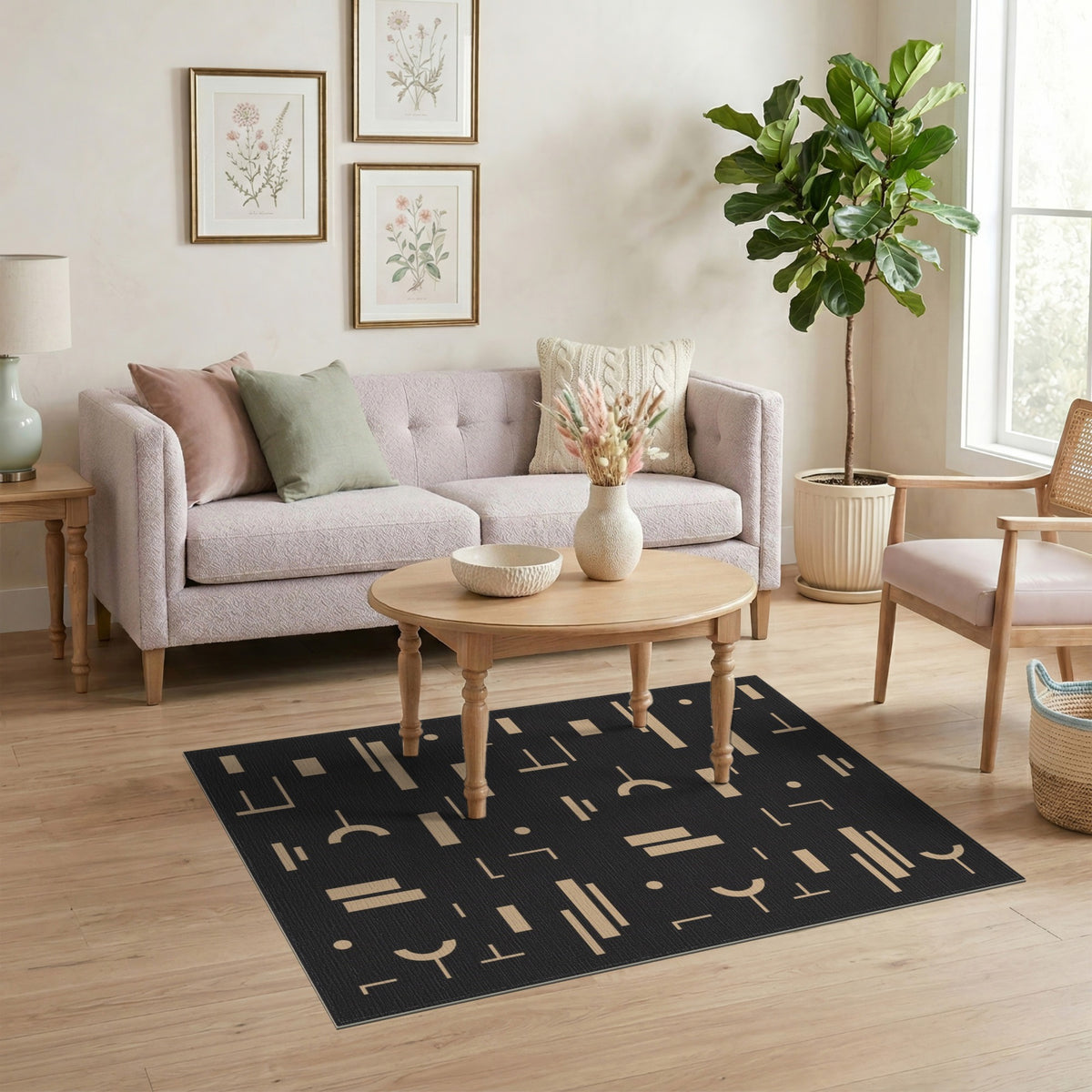 Beige Geometric Modern No. 28 Area Rug