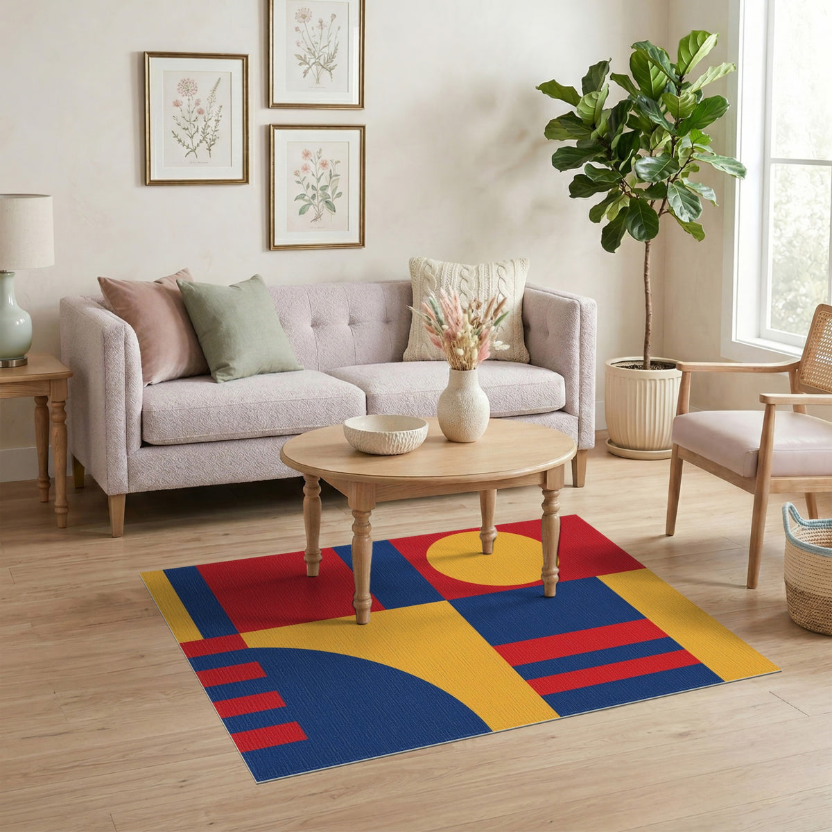 Bold Geometric Multi-Color Area Rug