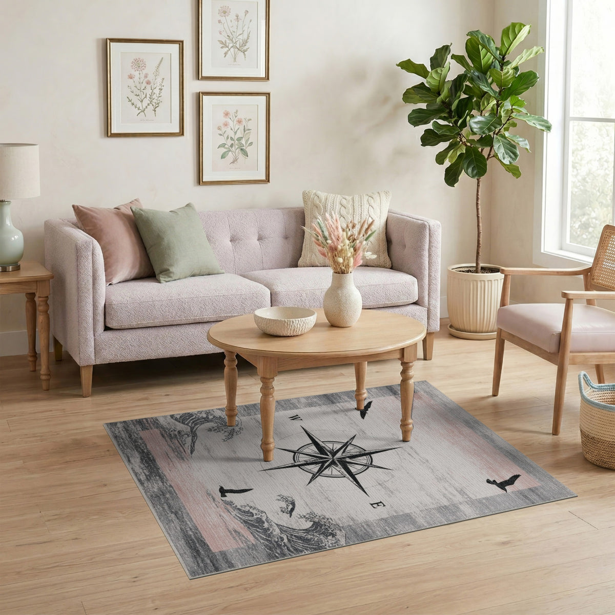 Compass Rose Waves Area Rug