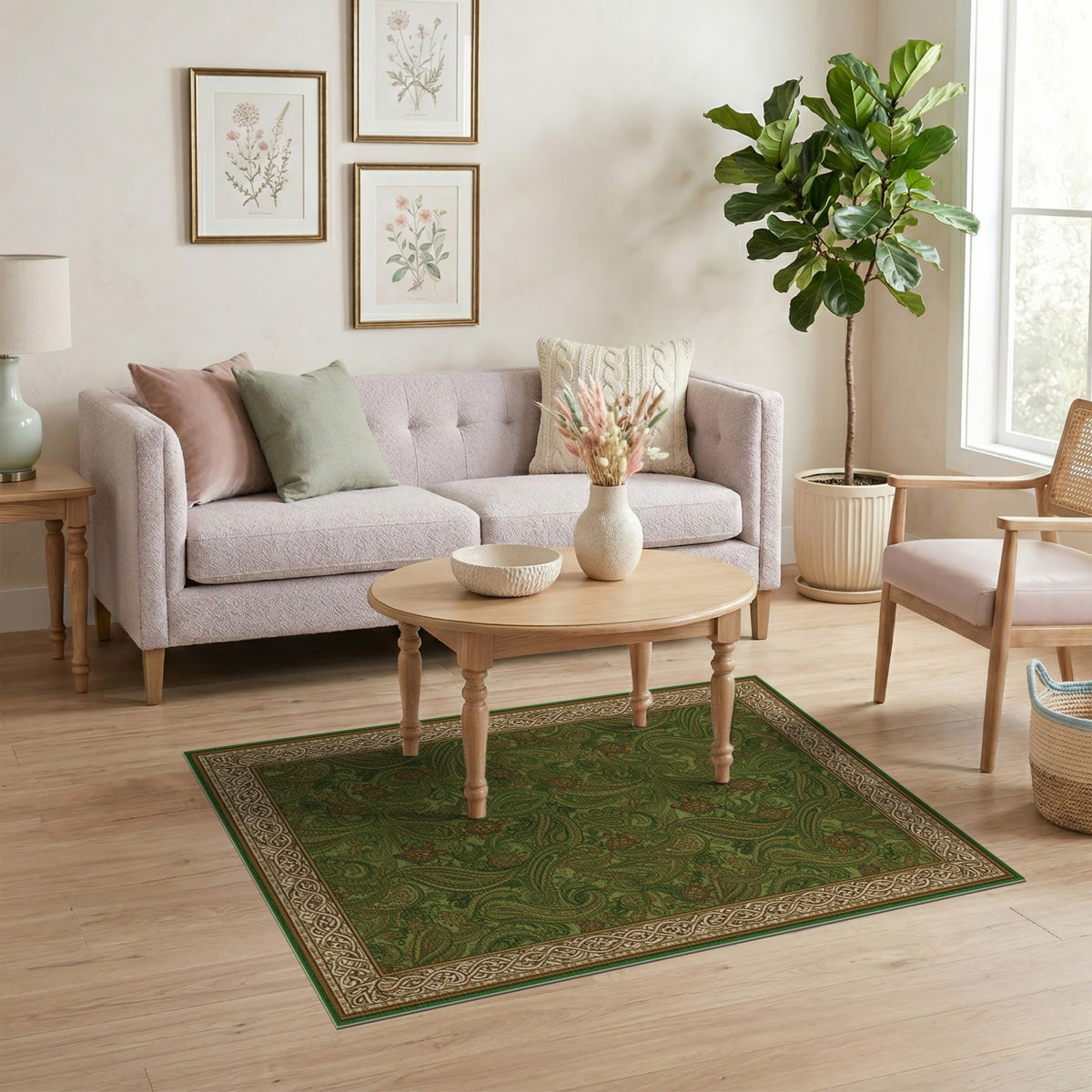 Green Paisley Sea Turtle Area Rug