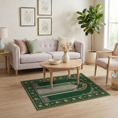 Traditional Persian Green Persian Arch Floral Area Rug