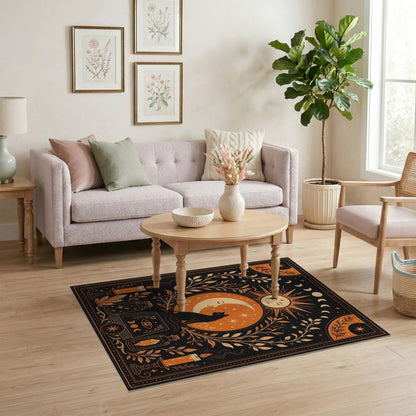 Celestial Cat Boho Area Rug
