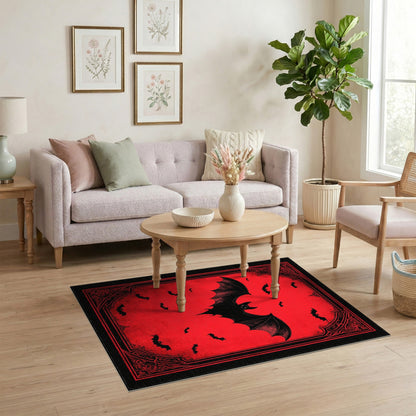 Red Bat Distressed Area Rug