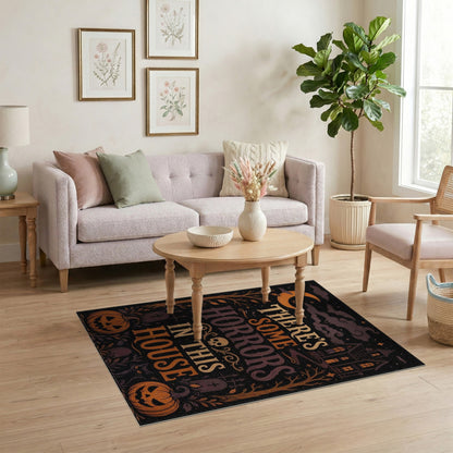 Multi-color and Patterns There's Some Horrors In This House Halloween Rug