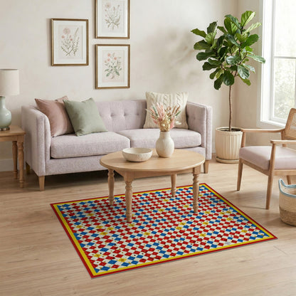 Vibrant Multi-Color Diamond Geometric Area Rug