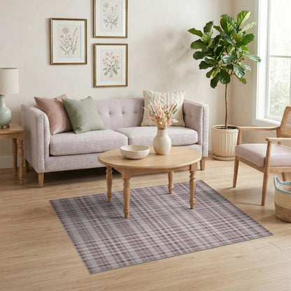 Plaid Purple Plaid Geometric Area Rug