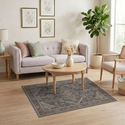 Grey Distressed Vintage Distressed Vintage Area Rug