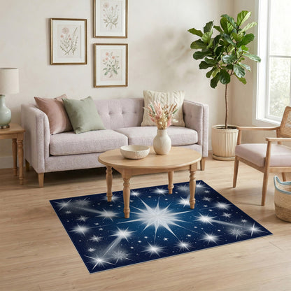 Starburst Midnight Blue Area Rug