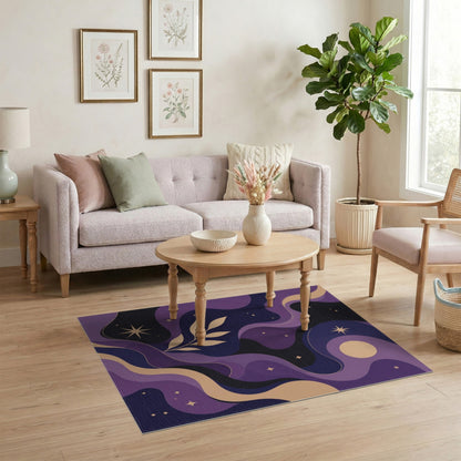 Purple Celestial Wave Area Rug