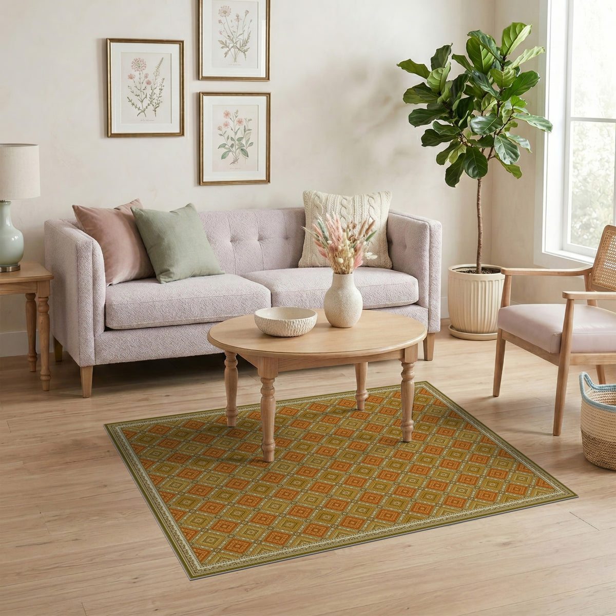 Orange Southwestern Geometric Area Rug