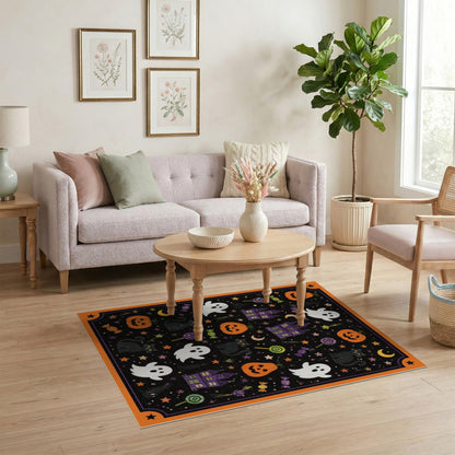Halloween Ghosts and Pumpkins Kids Area Rug
