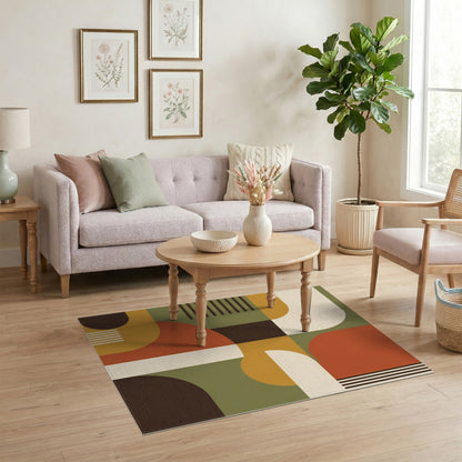Bold Geometric Multi-Color Area Rug