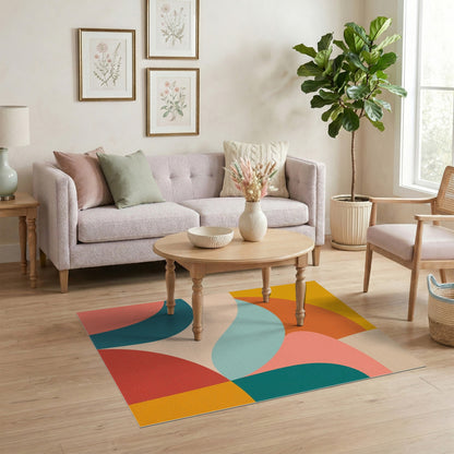 Vibrant Abstract Multi-Color and Patterns Area Rug