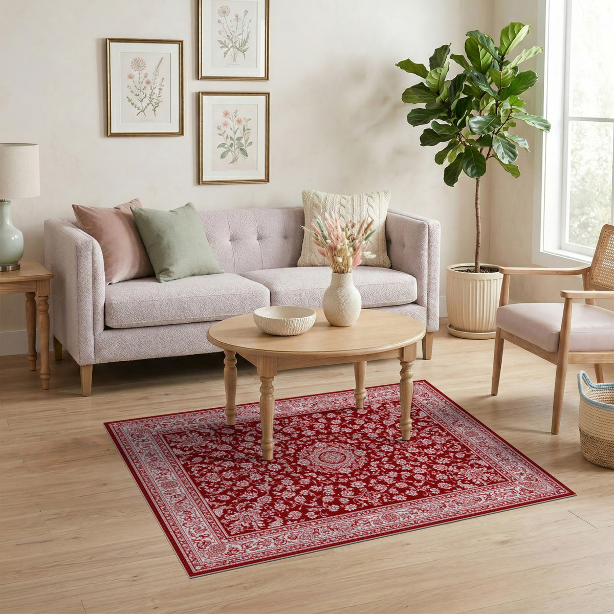 Red Persian Floral No. 7 Area Rug