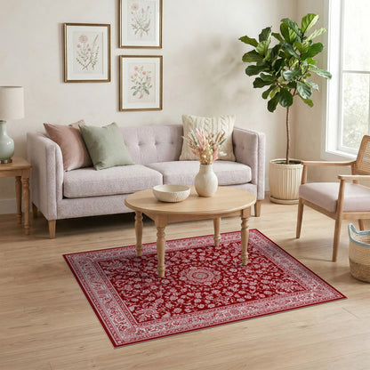 Red Persian Floral No. 7 Area Rug