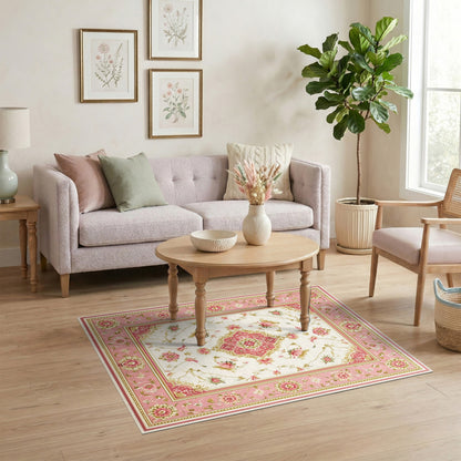 Pink Floral Vintage No. 58 Area Rug