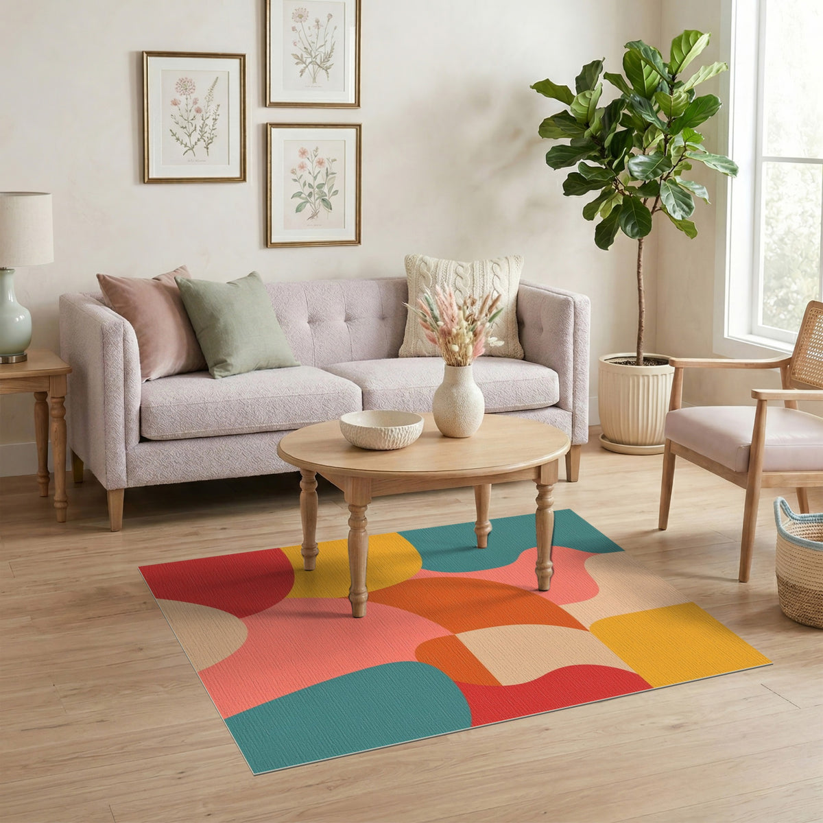Vibrant Multi-color and Patterns Vibrant Abstract Multi-Color Area Rug