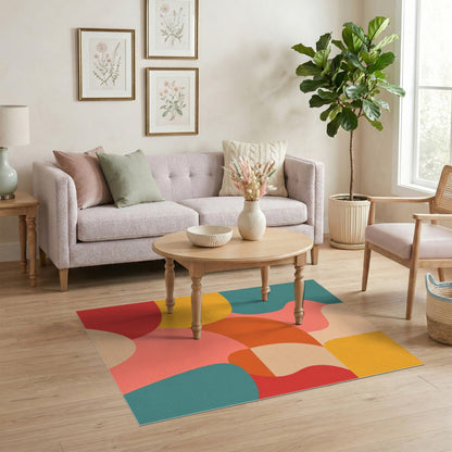 Vibrant Multi-color and Patterns Vibrant Abstract Multi-Color Area Rug